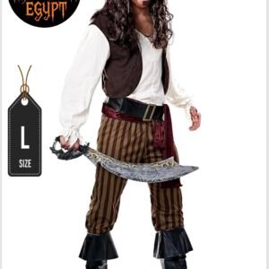 Male Pirate Costume (Brown-Striped)