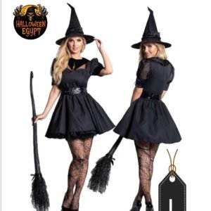 Classic Witch Costume (Short Black Dress)