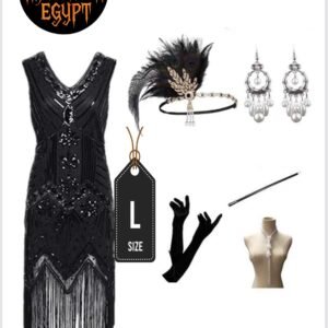 1920s Black Flapper Dress