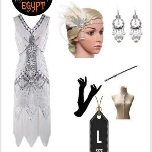 1920s White Flapper Dress