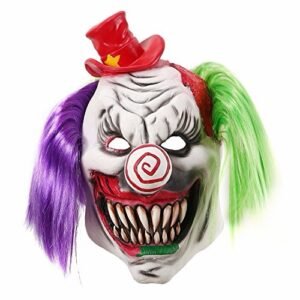 crazy circus clown mask (color hair)