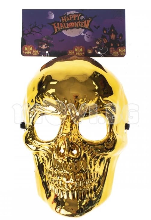 gold chrome skull mask