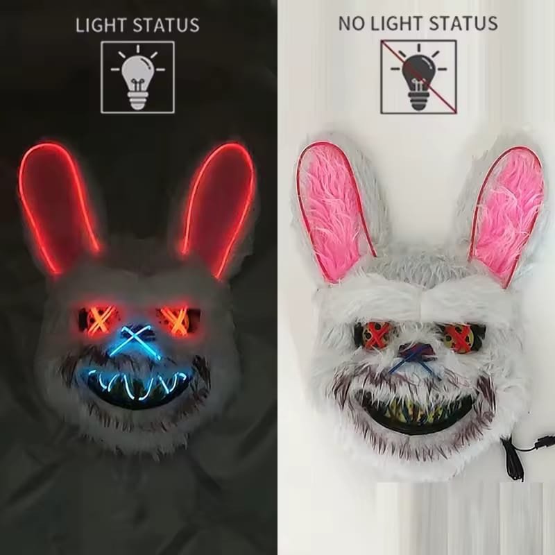led furry bunny mask (el wire)