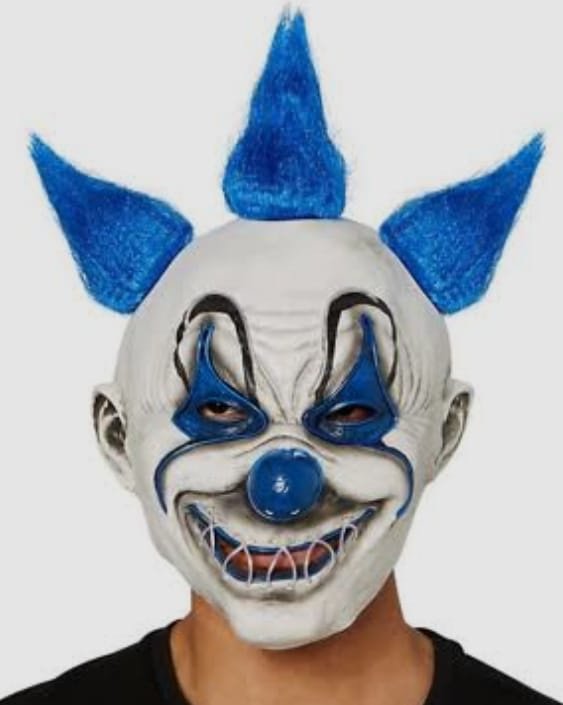 scary clown mask (blue hair)