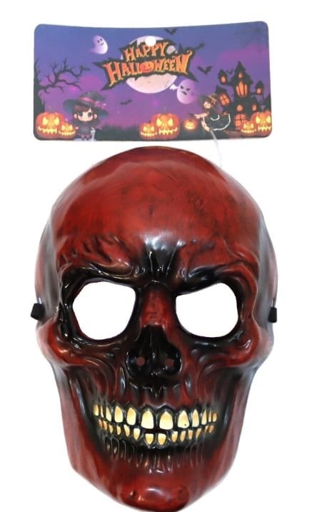 chrome skull mask (red/black)