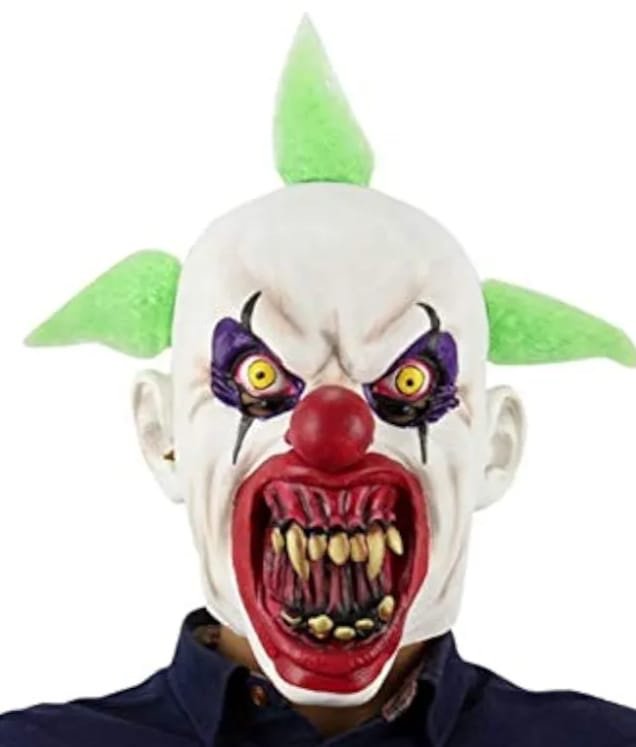 scary clown mask (green hair)
