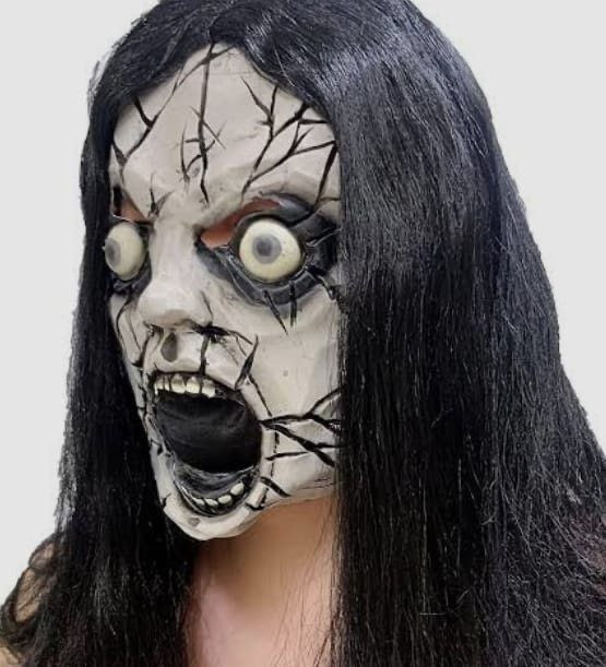 cracked face horror mask