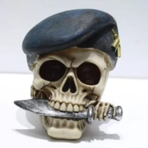 skull with beret & knife