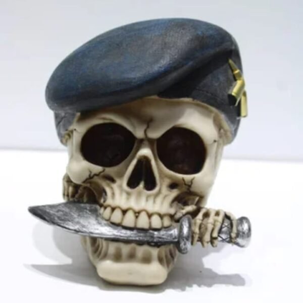 skull with beret & knife