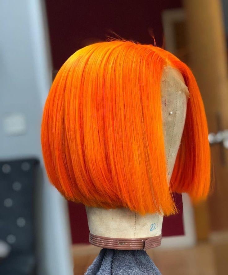 orange short wig