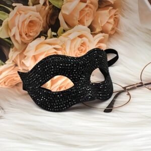 rhinestone masquerade mask (black)