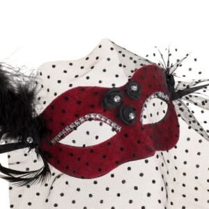 Red Venetian Eye Mask with Dots